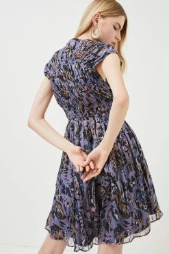 Karen Millen Paisley Metallic Bead Detail Dress