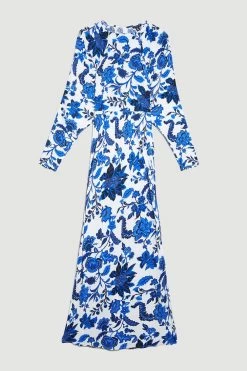 Karen Millen Summer Blues Batwing Midi Dress