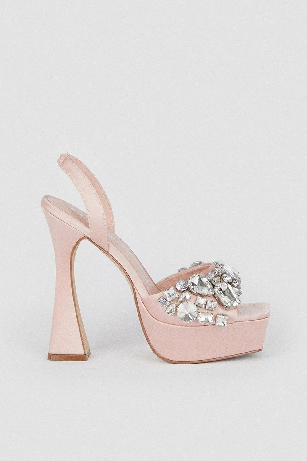 Karen Millen Satin Gemstone Slingback Extreme Platform - Image 5