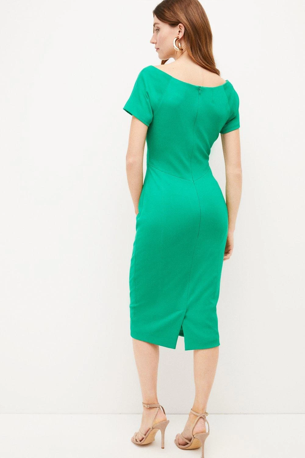 Karen Millen Italian Structured Jersey Key Hole Midi Dress - Image 4