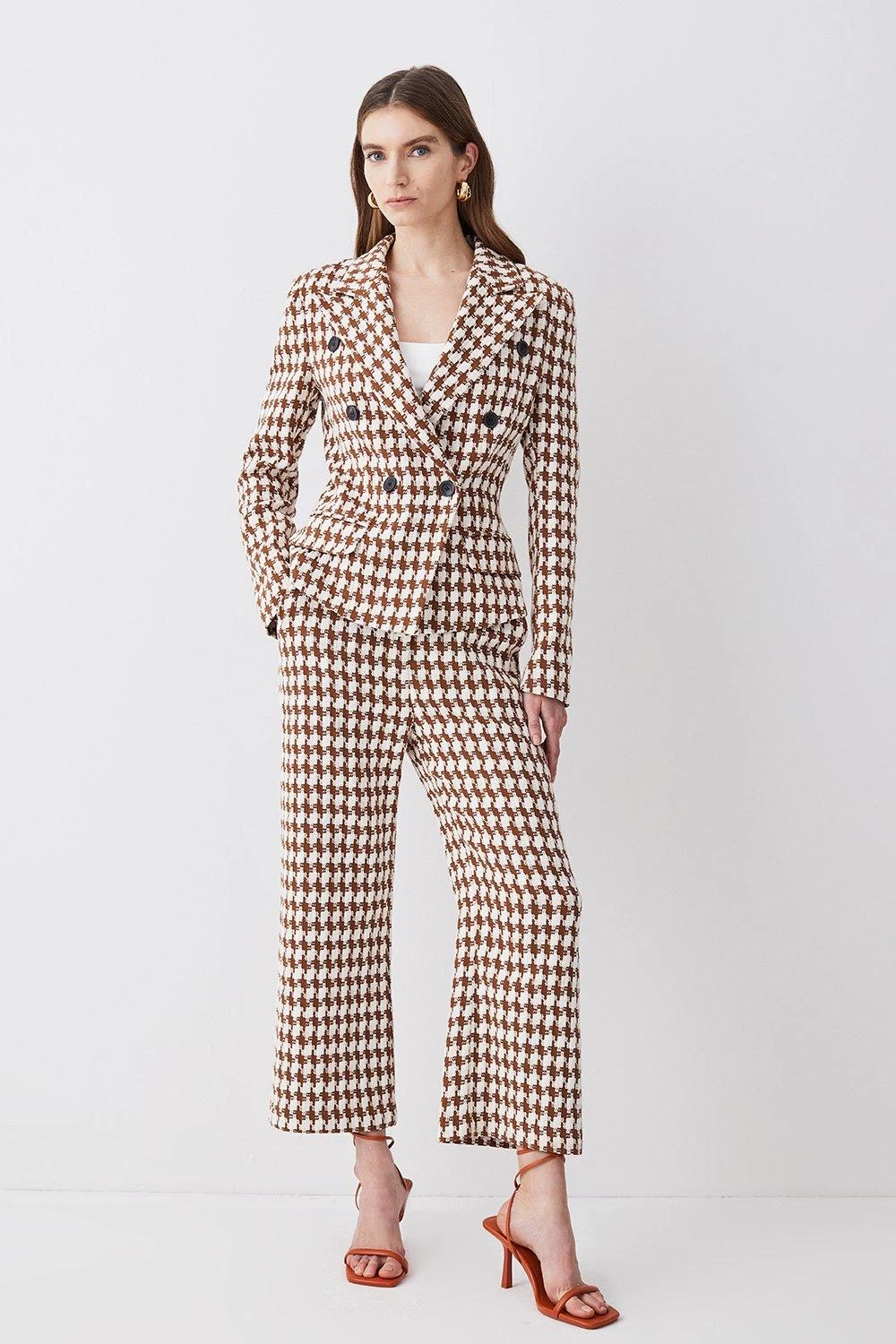 Karen Millen Check Tweed Military Tailored Blazer - Image 3