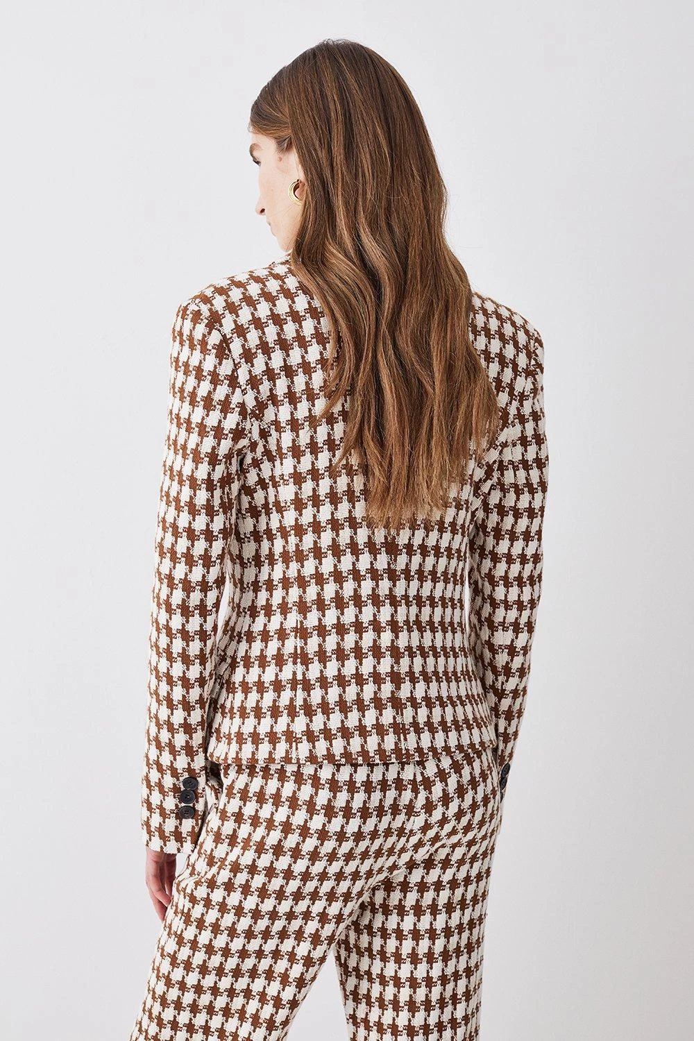 Karen Millen Check Tweed Military Tailored Blazer - Image 5