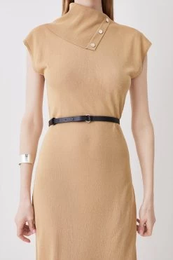 Karen Millen Envelope Neck Lightweight Summer Knit Midi Dress