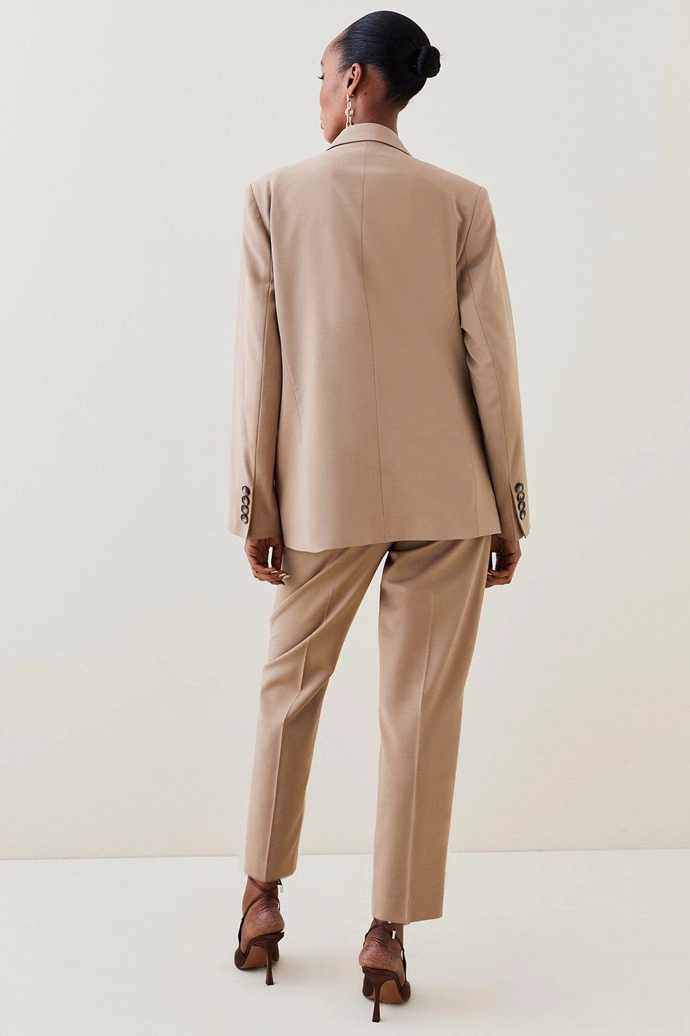 Karen Millen Wool Blend Mid Rise Slim Leg Trouser - Image 2