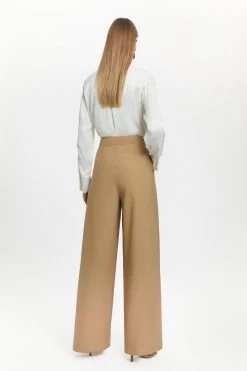 Karen Millen Wool Blend Pleat Detail Wide Leg Trouser