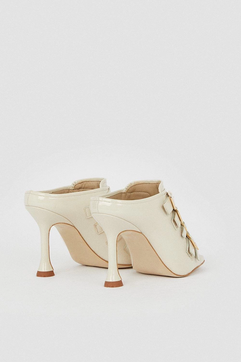 Karen Millen Leather Buckle Detail Heeled Mule - Image 5