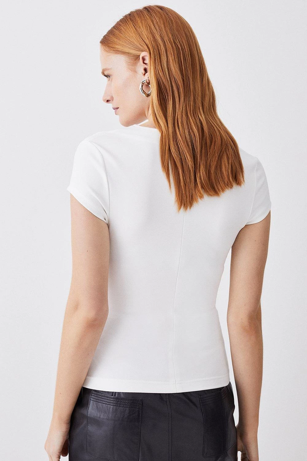 Karen Millen Square Neck Ponte Jersey Top - Image 3