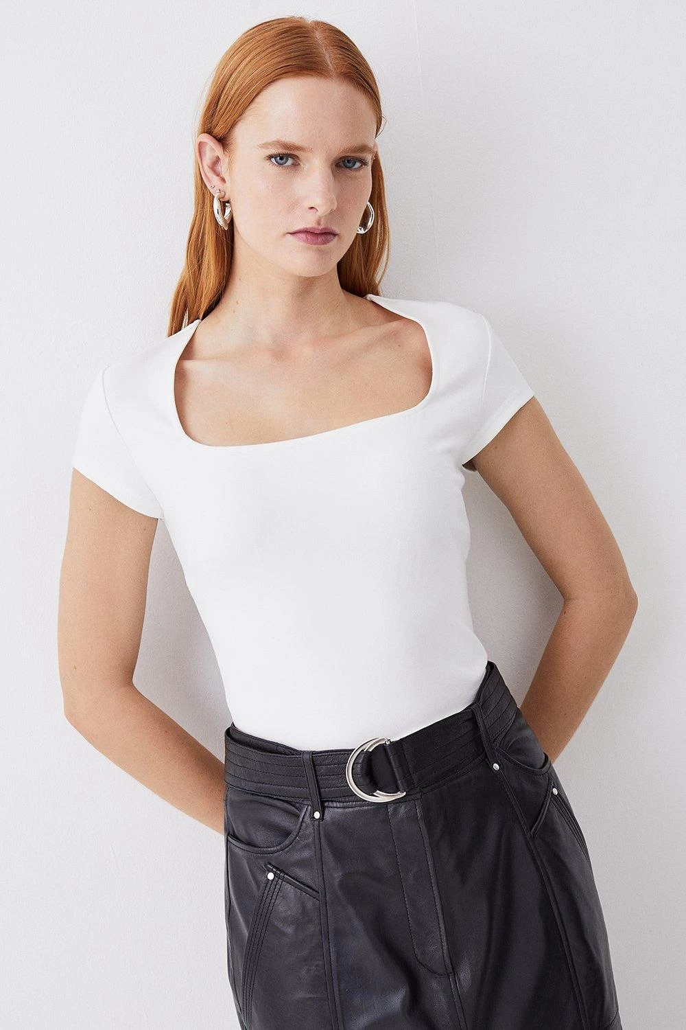 Karen Millen Square Neck Ponte Jersey Top - Image 5