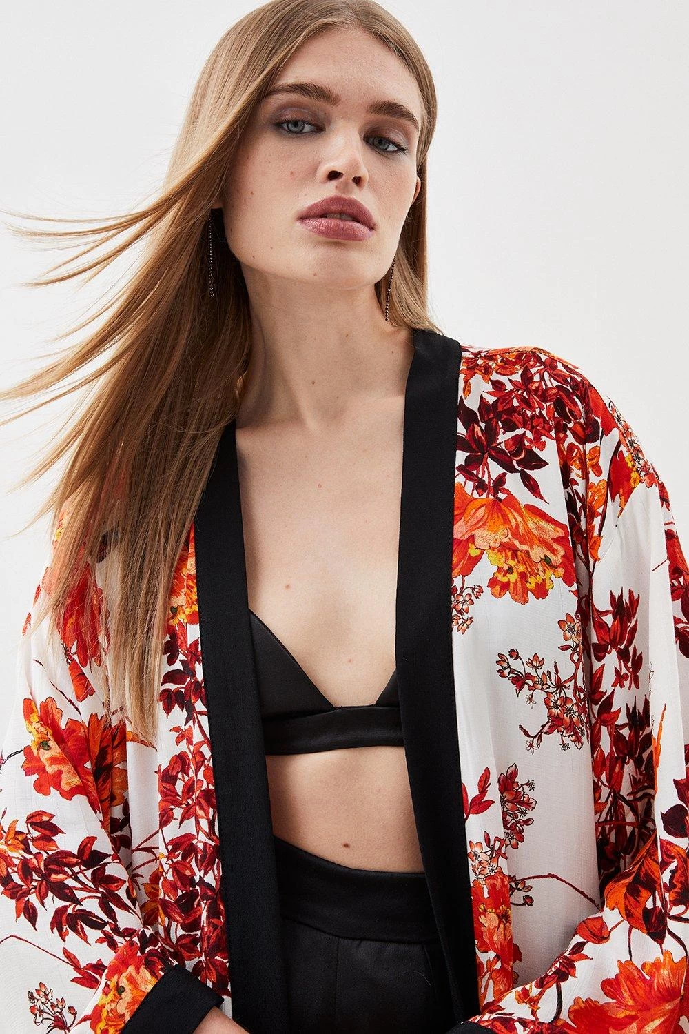Karen Millen Floral Bordered Woven Maxi Kimono