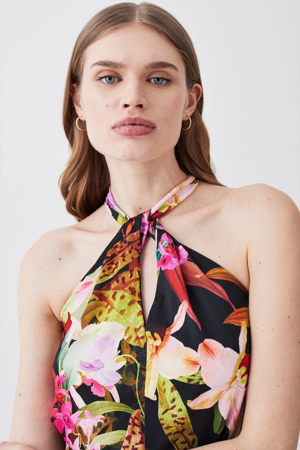 Karen Millen Floral Print Wide Leg Jersey Jumpsuit - Image 3