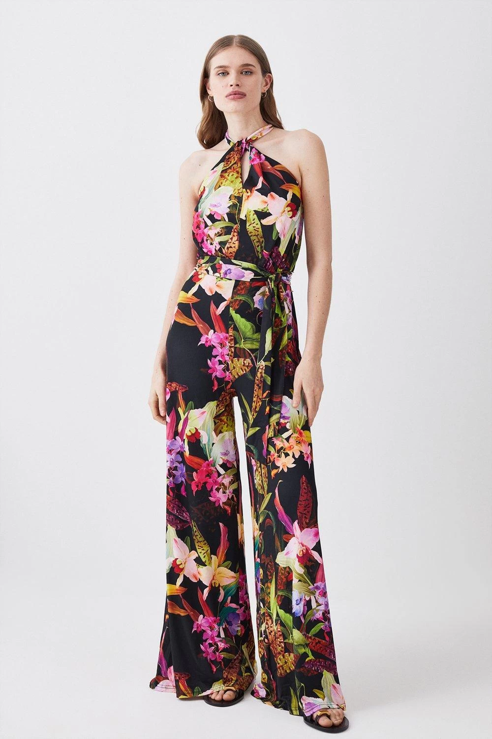 Karen Millen Floral Print Wide Leg Jersey Jumpsuit - Image 5