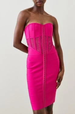 Karen Millen Knitted Bandage Corset Mini Dress
