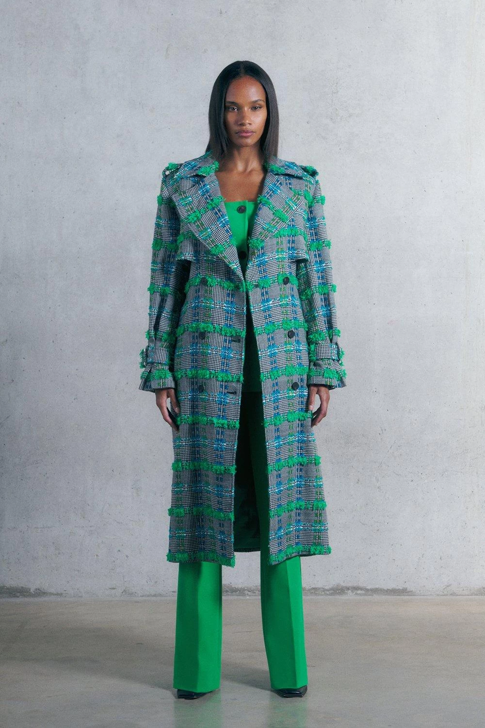 Karen Millen Linton Tweed Trench Coat - Image 2