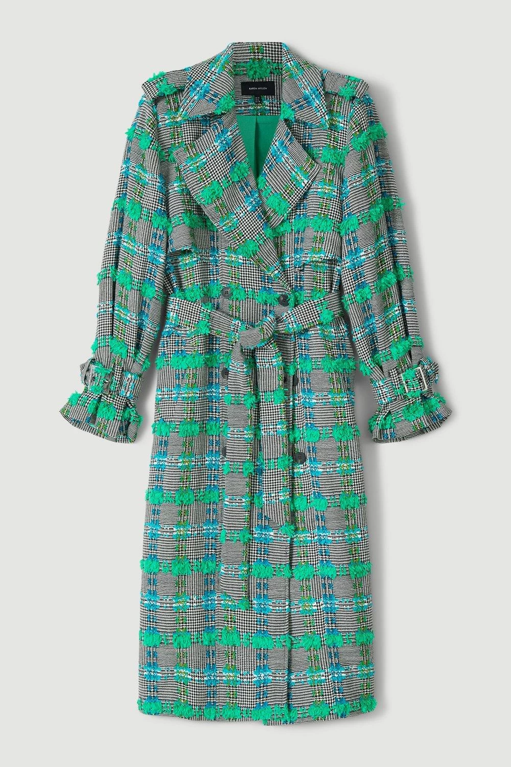Karen Millen Linton Tweed Trench Coat - Image 3