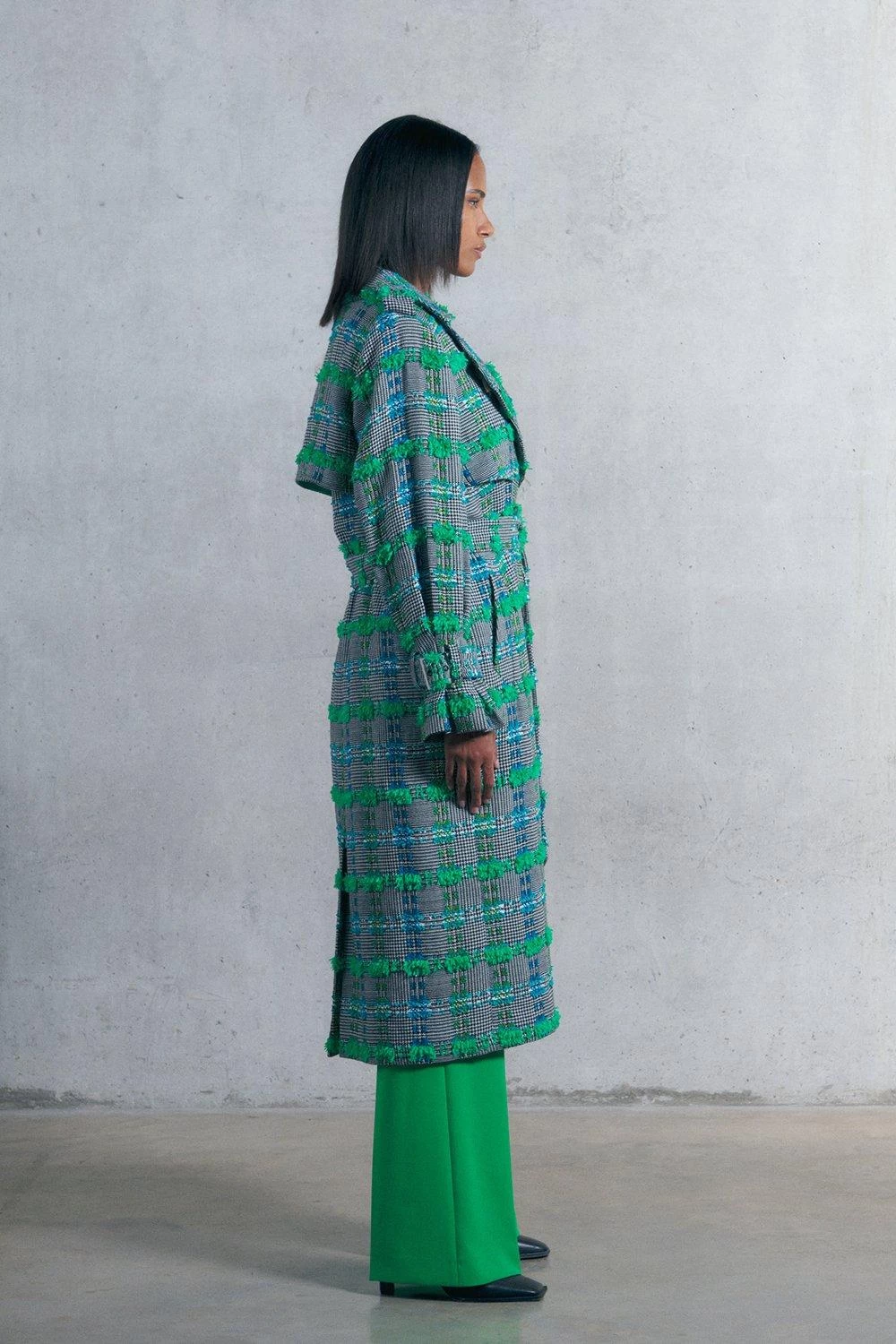 Karen Millen Linton Tweed Trench Coat