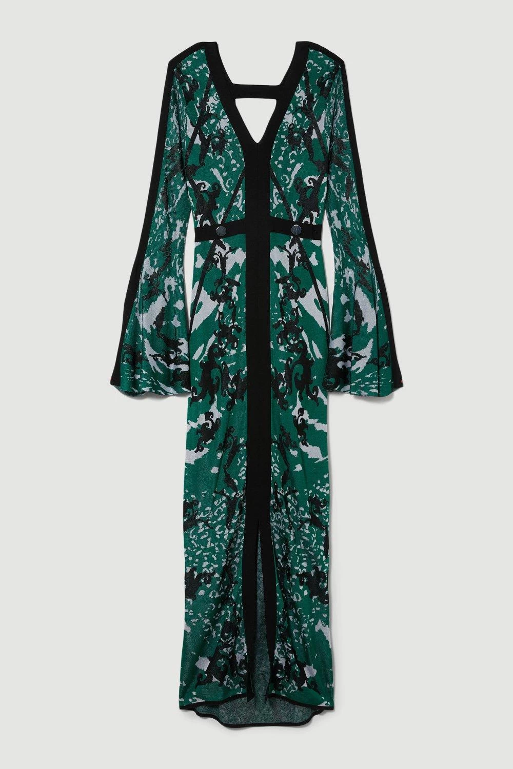 Karen Millen Slinky Jacquard Full Sleeve Knitted Maxi Dress - Image 4