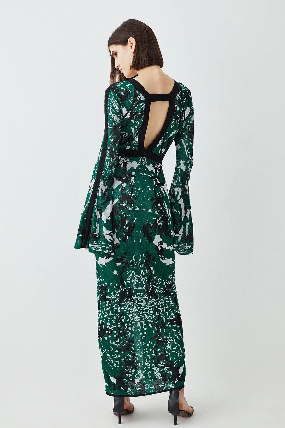 Karen Millen Slinky Jacquard Full Sleeve Knitted Maxi Dress - Image 6