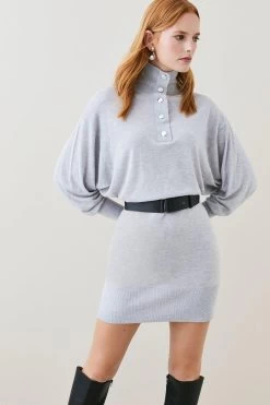 Karen Millen Belted Cashmere Blend Knit Tunic
