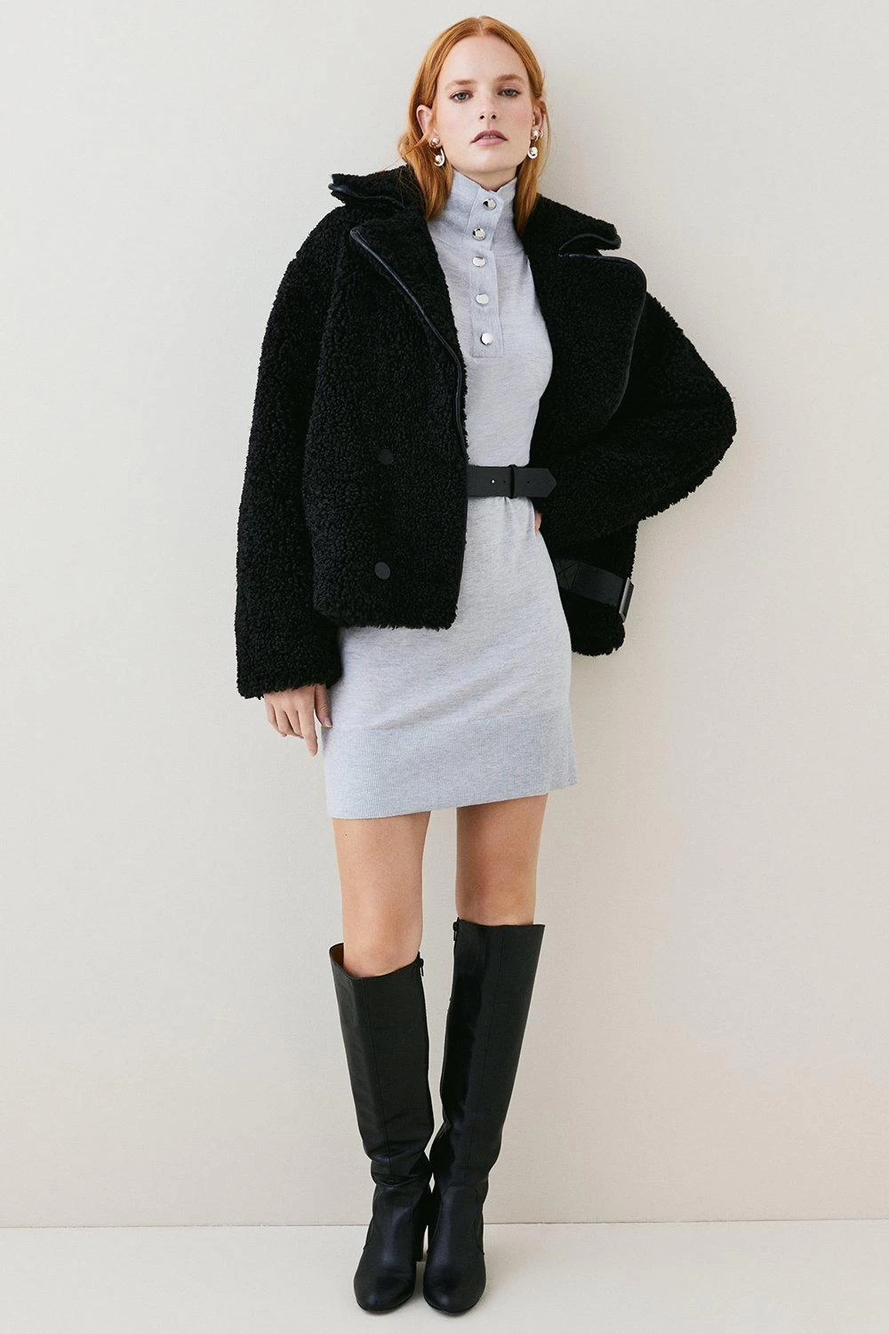 Karen Millen Belted Cashmere Blend Knit Tunic - Image 3