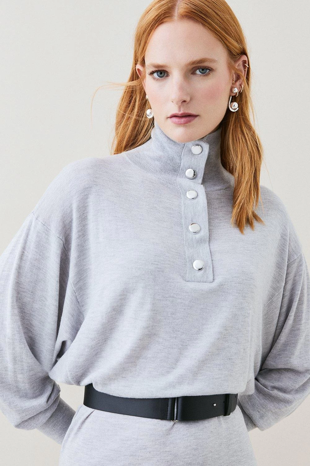 Karen Millen Belted Cashmere Blend Knit Tunic - Image 4