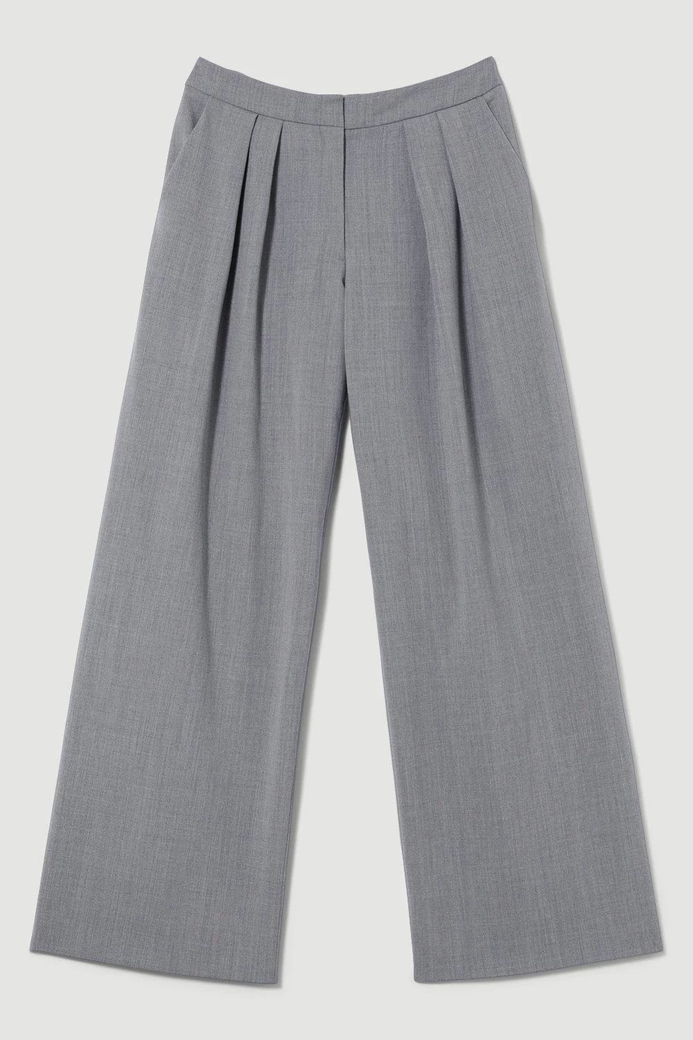 Karen Millen Wool Blend Tailored Wide Leg Trouser