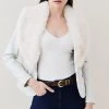 Karen Millen Leather And Shearling Collar Blazer