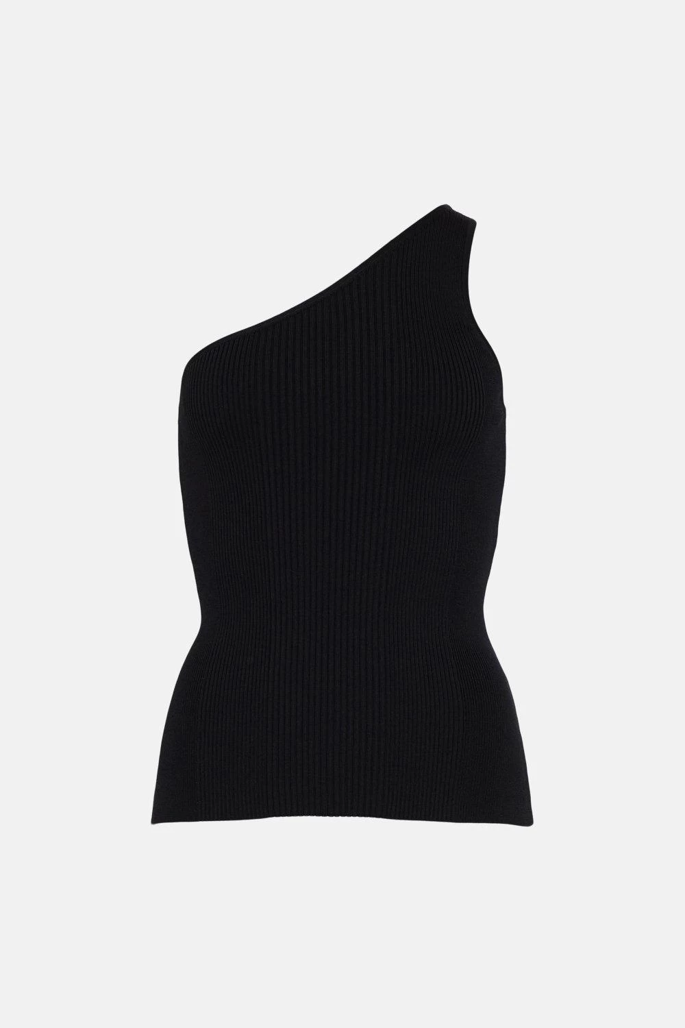 Karen Millen One Shoulder Rib Knit Top