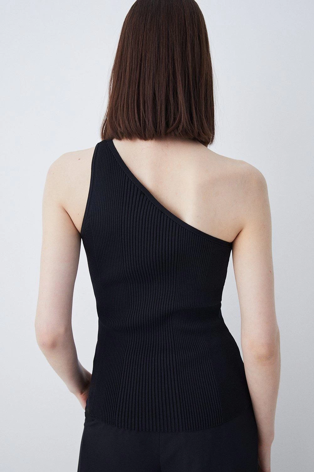 Karen Millen One Shoulder Rib Knit Top - Image 3