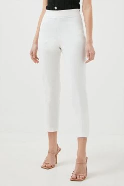 Karen Millen Petite Essential Techno Woven Crop Trouser