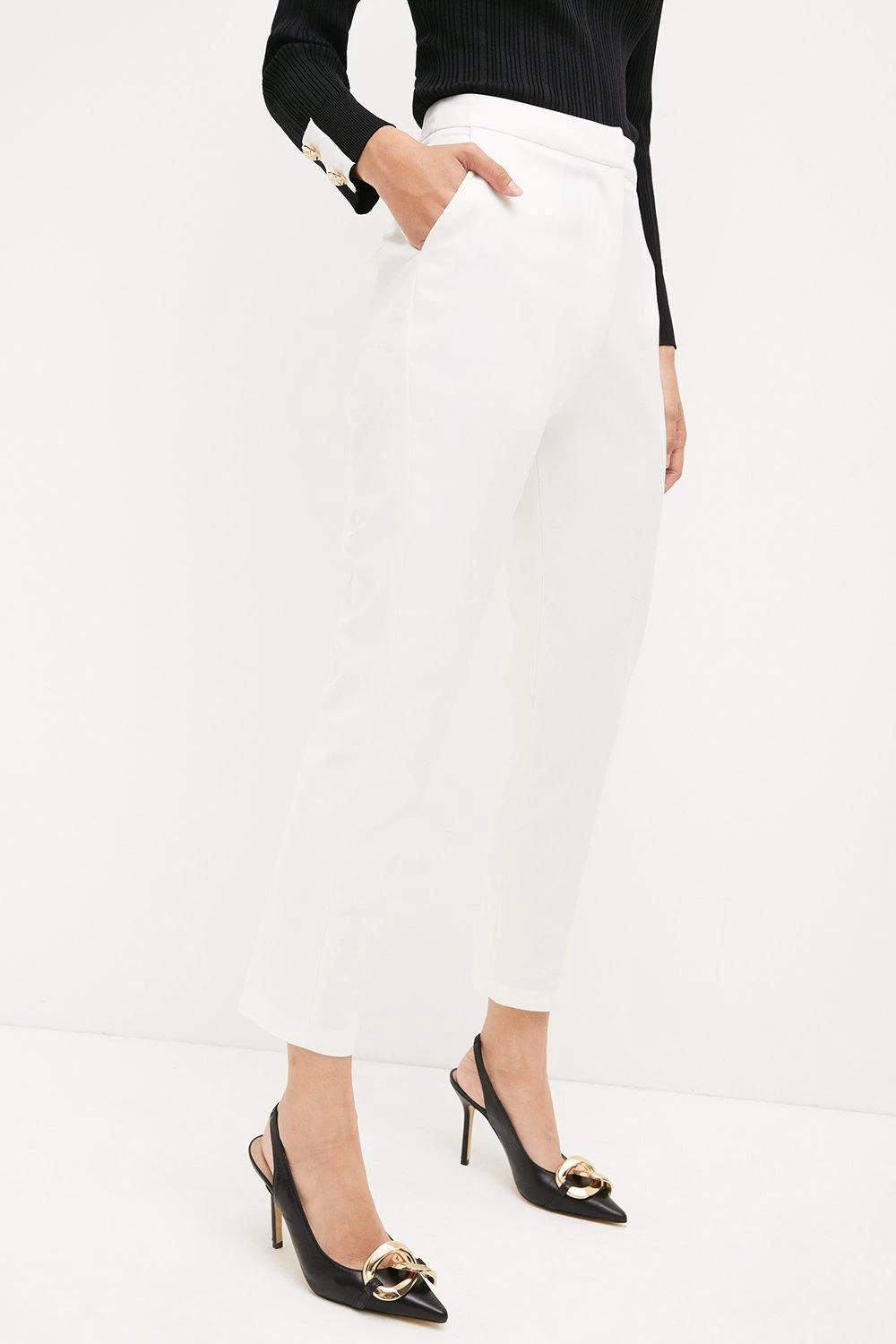 Karen Millen Petite Essential Techno Woven Trouser - Image 2