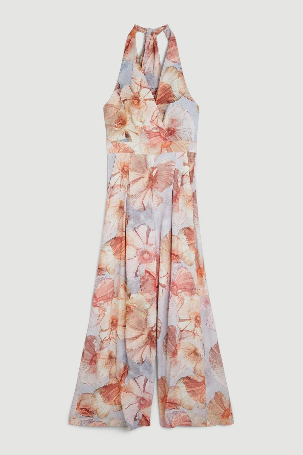 Karen Millen Petite Satin Crepe Woven Wide Leg Jumpsuit