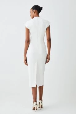 Karen Millen Petite Structured Crepe Forever Midi Dress
