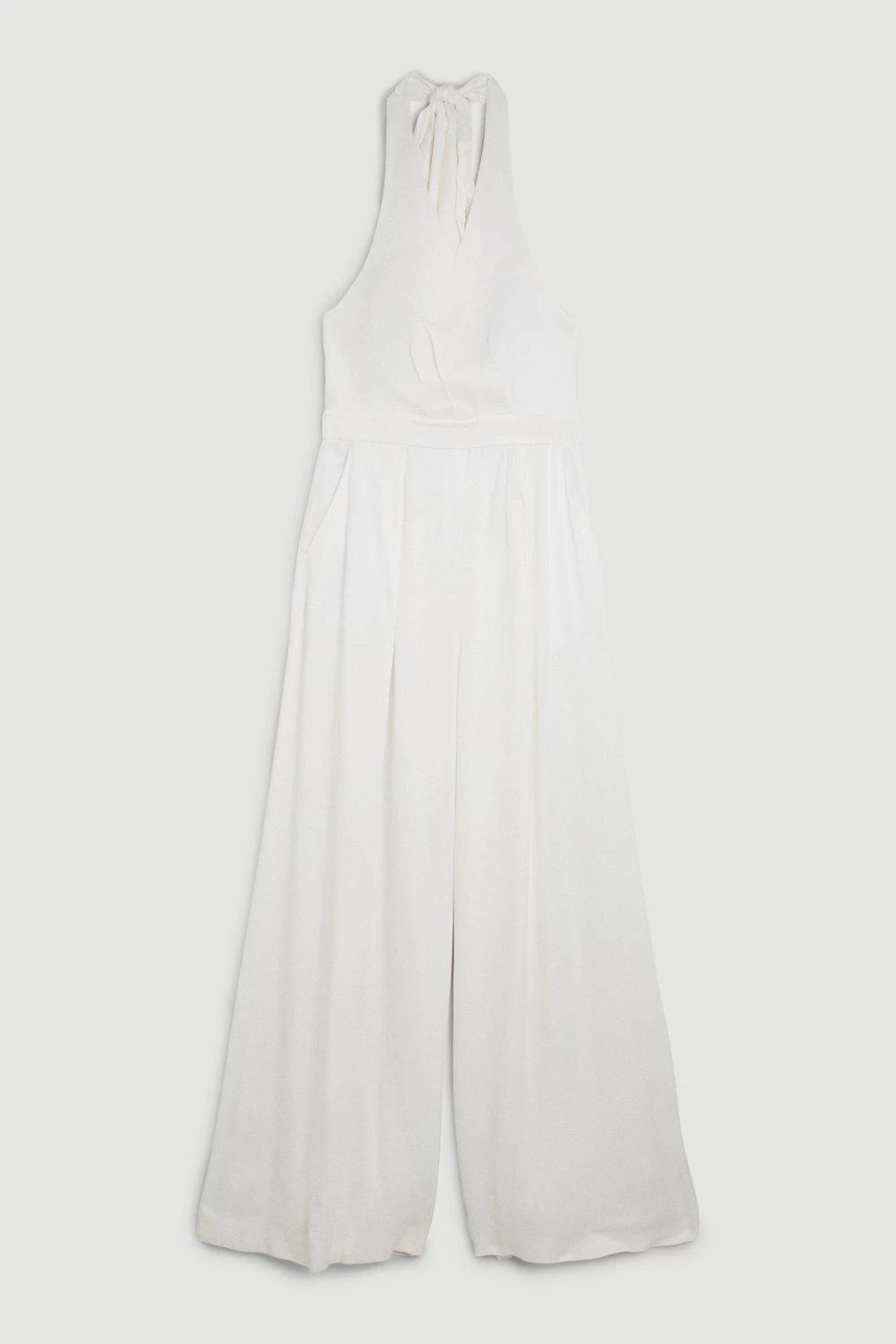 Karen Millen Satin Crepe Woven Wide Leg Jumpsuit