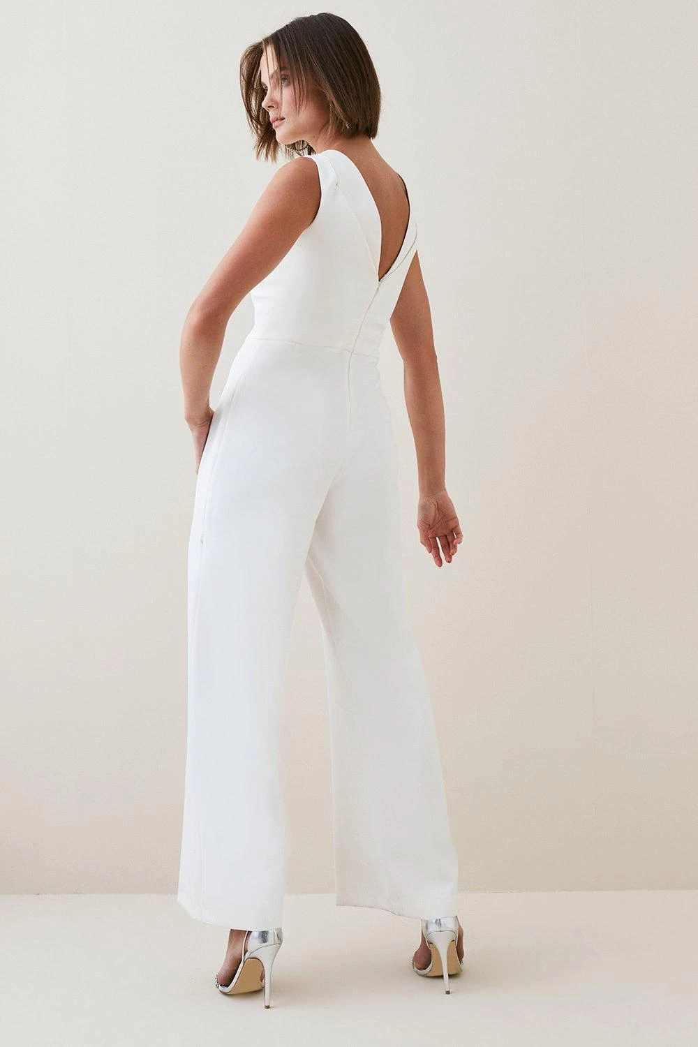 Karen Millen Structured Crepe Cut Out Jumpsuit - Image 2