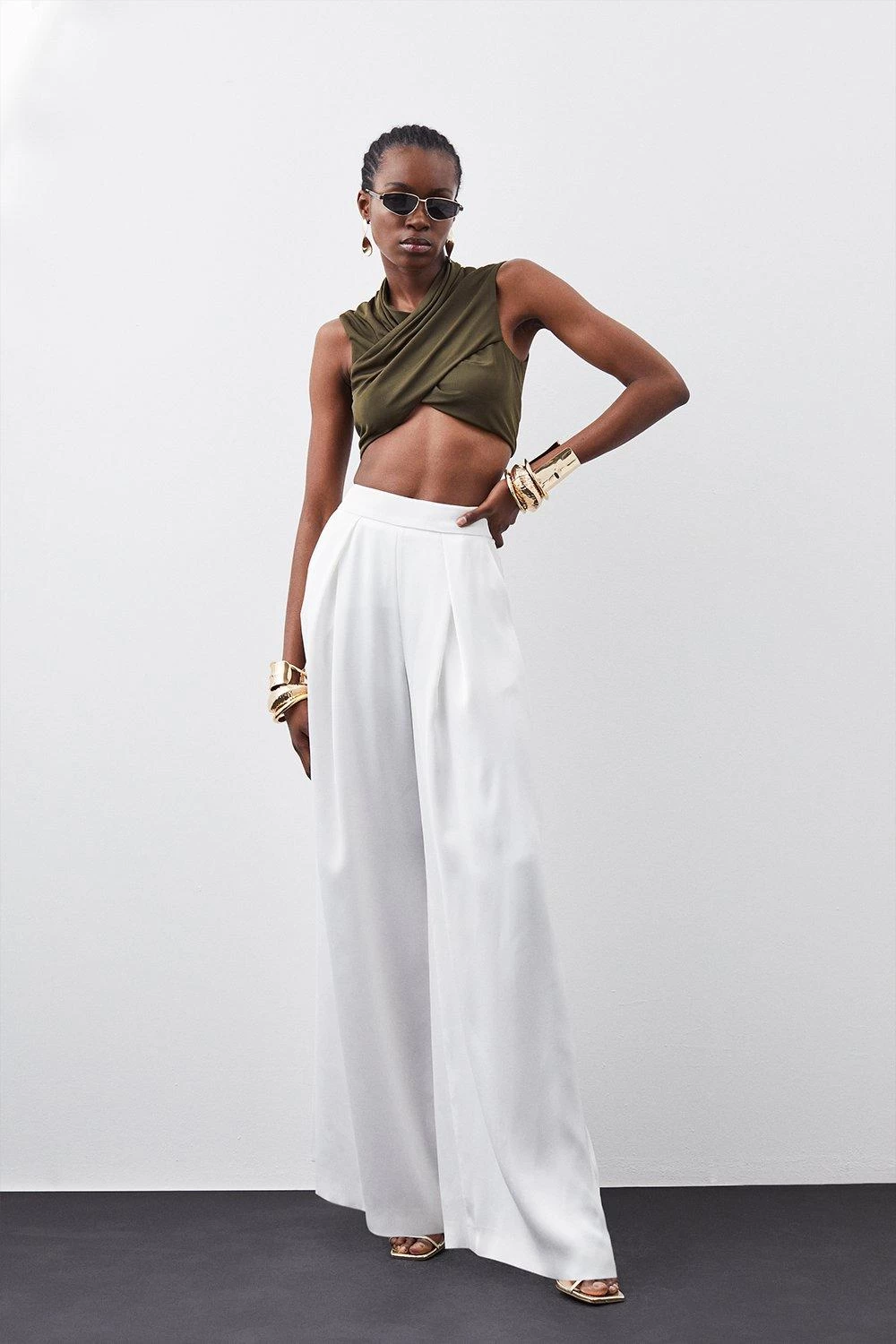 Karen Millen Jersey Crepe Cross Front Top - Image 2