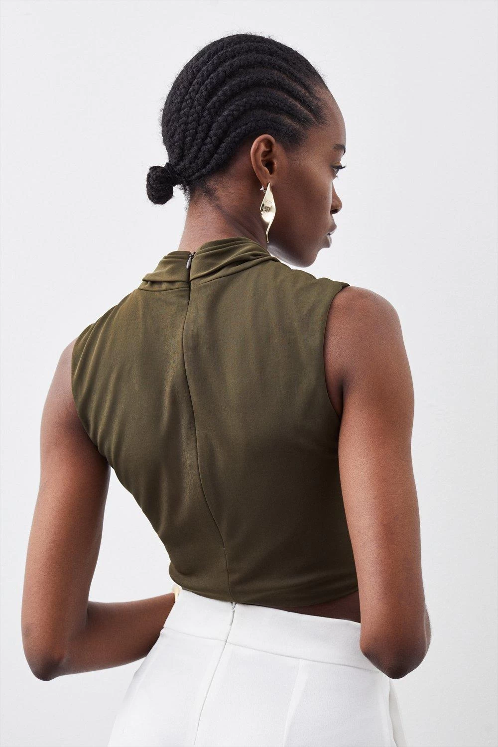 Karen Millen Jersey Crepe Cross Front Top - Image 3