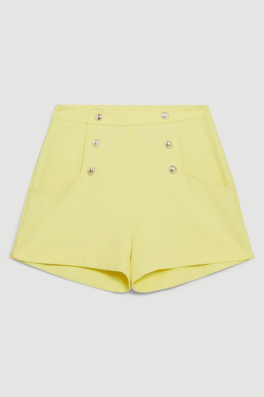 Karen Millen Compact Stretch Military Button Short - Image 3