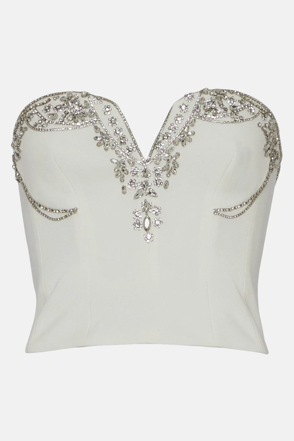 Karen Millen Crystal Embellished Cady Woven Corset
