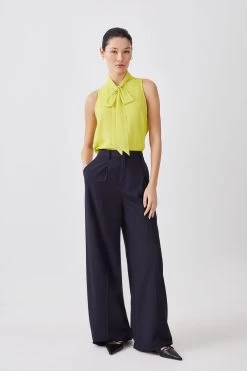 Karen Millen Georgette Tie Front Woven Blouse