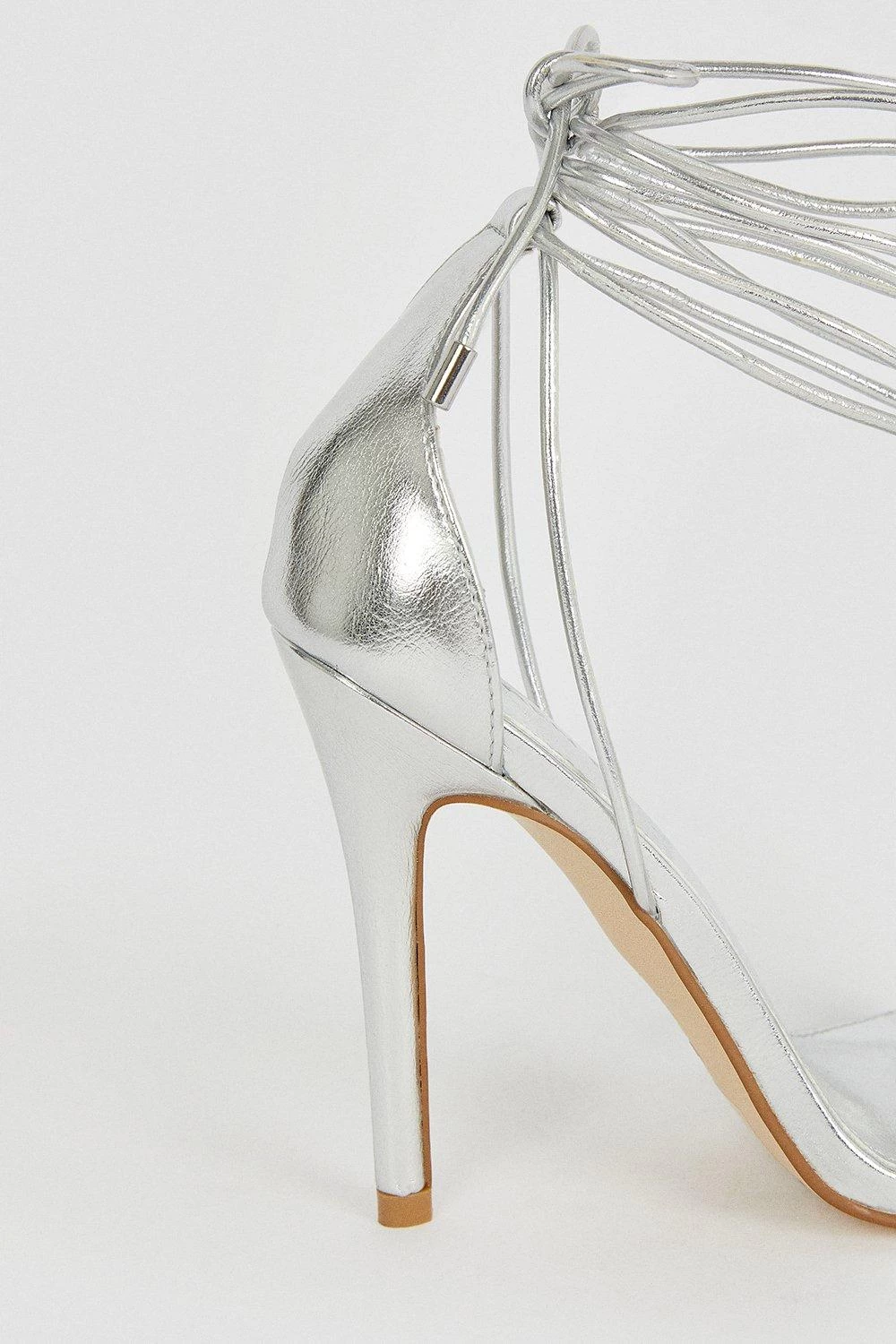 Karen Millen Metallic Diamante Trim Stiletto Heel - Image 3
