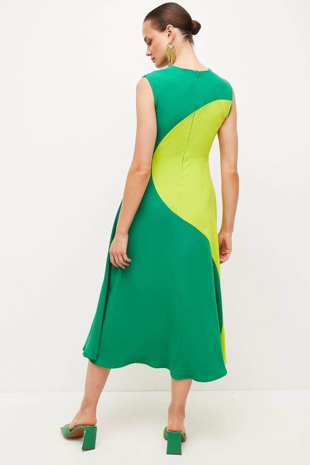 Karen Millen Soft Tailored Colourblock Midi Dress