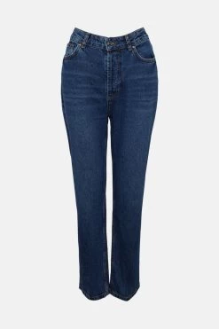 Karen Millen Mid Rise Straight Leg Crop Jeans