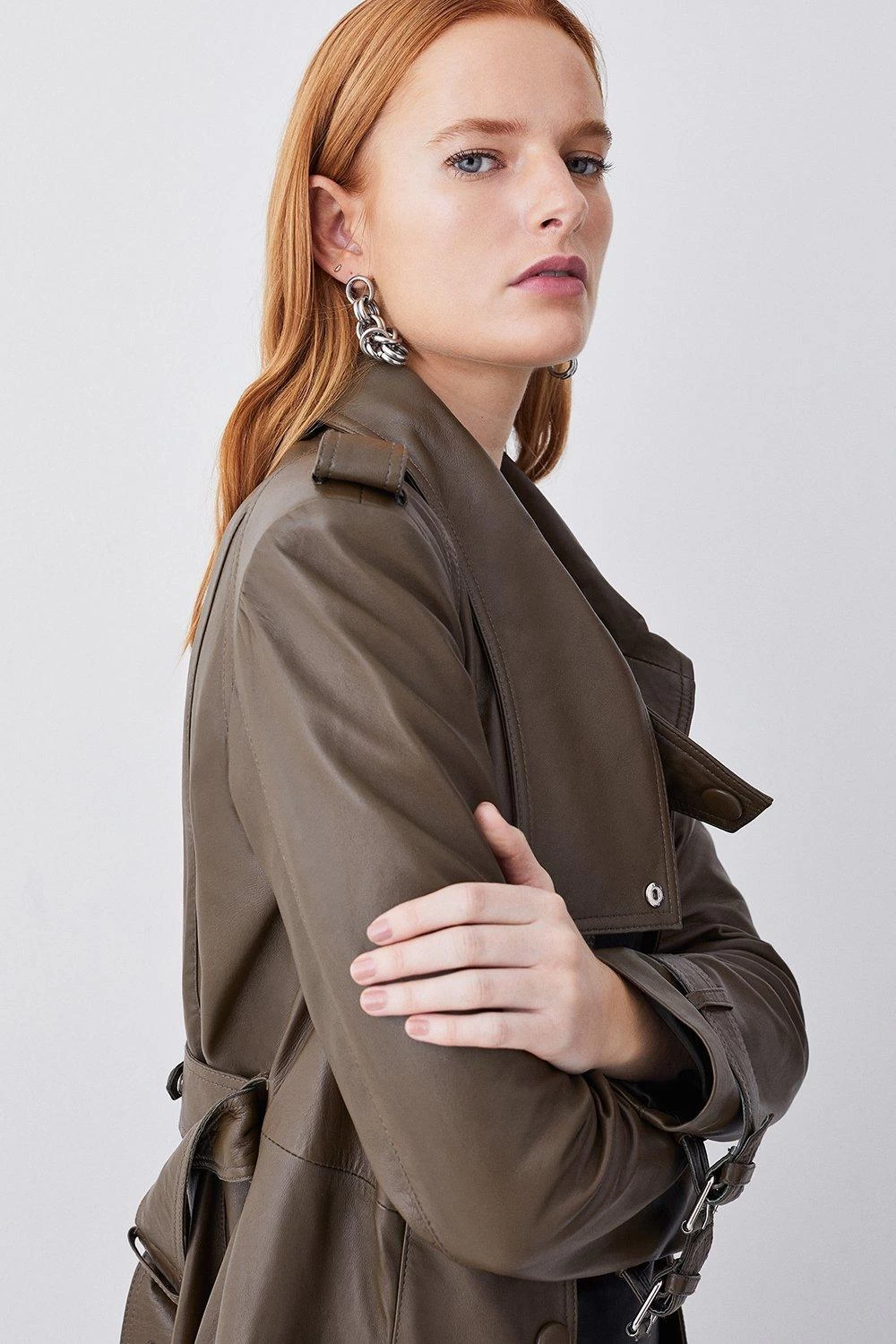 Karen Millen Leather Maxi Trench Coat - Image 4