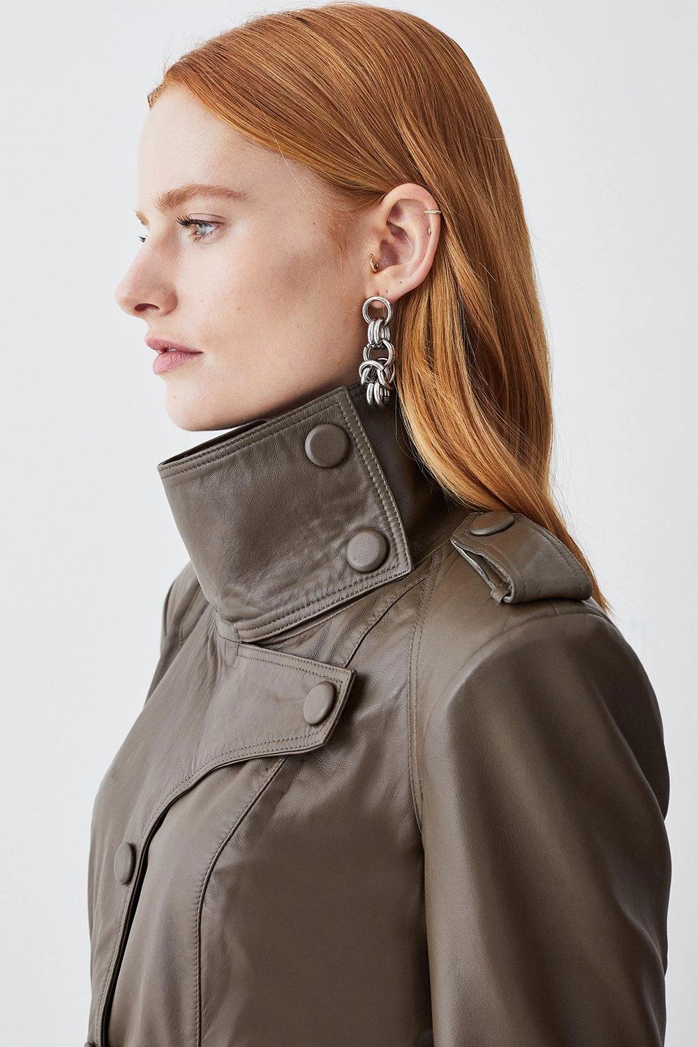 Karen Millen Leather Maxi Trench Coat - Image 5
