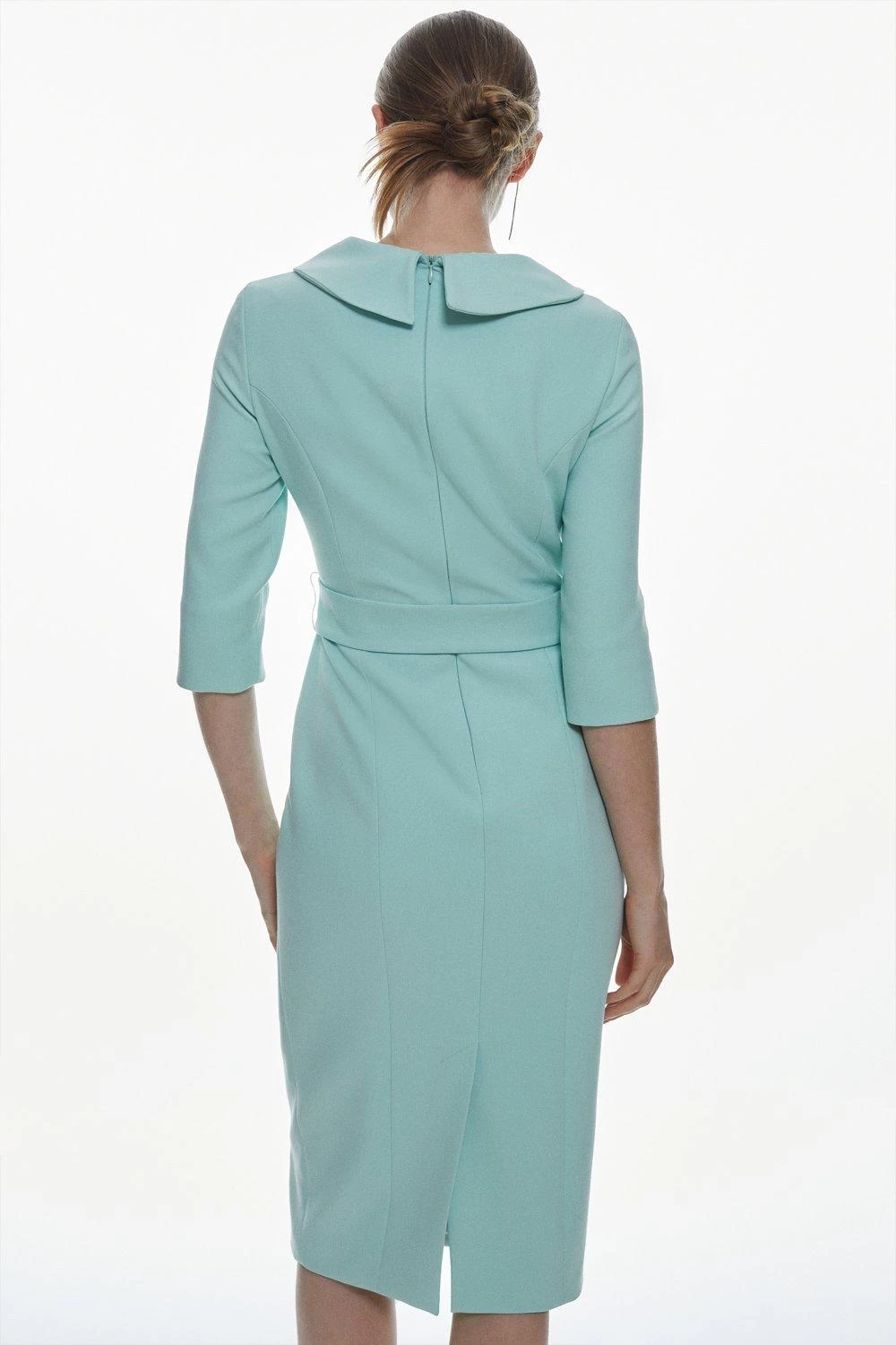 Karen Millen Compact Stretch Roll Neck Pencil Midi Dress - Image 4