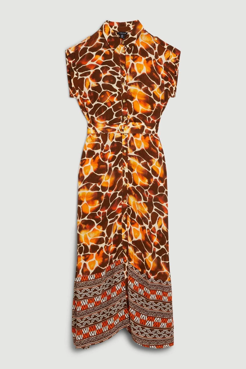 Karen Millen Mixed Animal Sleeveless Midi Shirt Dress - Image 3