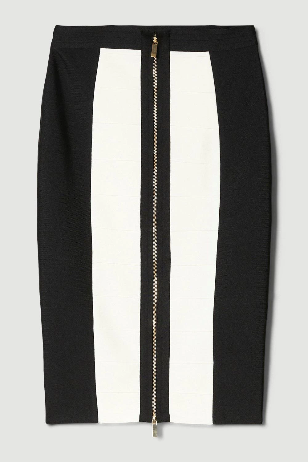 Karen Millen Colour Block Bandage Zip Front Pencil Skirt - Image 5