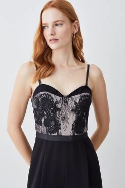 Karen Millen Lace Embroidered Woven Jumpsuit