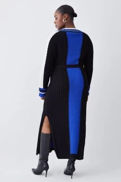 Karen Millen Plus Size Sporty Colour Block Knit Dress