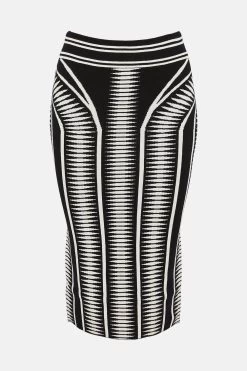 Karen Millen Space Dye Jacquard Knit Midi Skirt